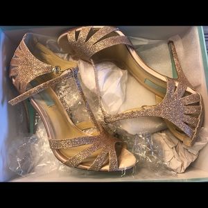 Blue Betsy Johnson Glitter heels
